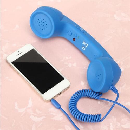 Wired Classic Radiation-proof Telephone Handset 3.5mm Comfort Phone Call Receiver Volume Adjustable Mini Mic Speaker for iphone