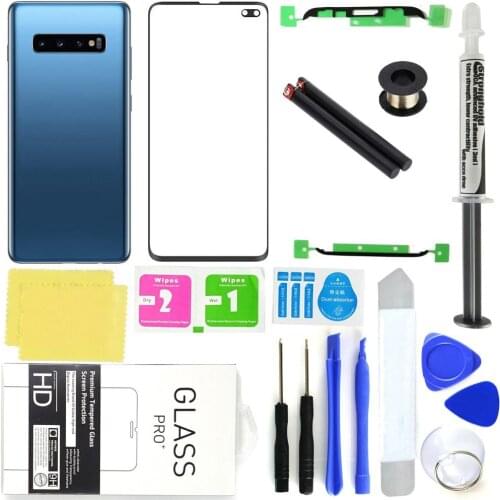 Dropshipping Front Lens Screen Back Glass Replacement Repair Kit for Samsung Galaxy S10 Plus Precise Phone Accessories
