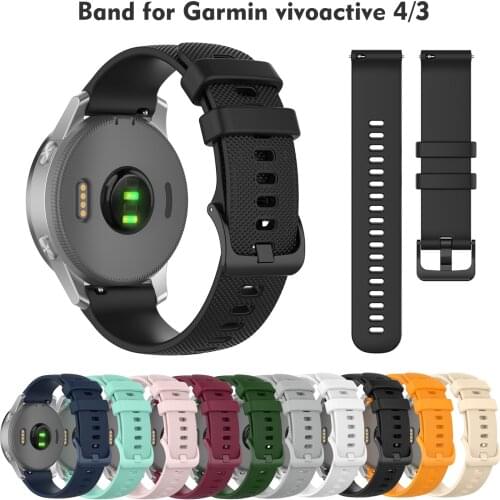 Silicone Strap for Garmin Vivoactive 4s 3 4 & Huawei Watch GT2 Pro Bands Replacement 18mm 20mm 22mm Sport Watchband Black