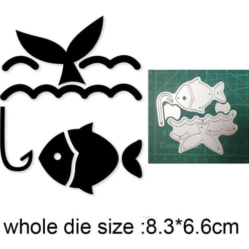 Craft dies fishing fish metal cutting dies cut die mold decoration Scrapbook dies knife mould blade punch stencils dies new 2021