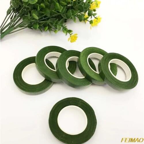 2 Rolls 30M Self-adhesive Green Paper Tape Grafting Film Floral Stem for Garland Wreaths DIY Craft Artificial Silk Flower