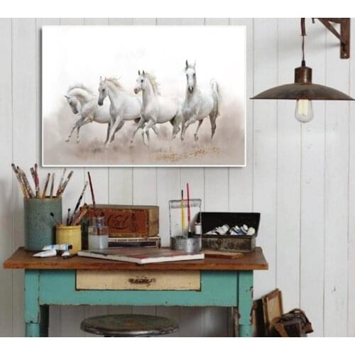 Nordic Minimalist Horse Decorative Painting High Definition Bedside Painting Background Frameless Canvas Painting Wall Art