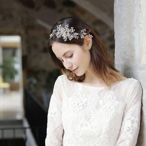 OKILY Delicate Bride Hair Accessories Handmade Crystal Bridal Wedding Headbands for Girls Head Jewelry Banquet Bride Hairband