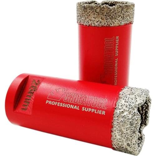 SHDIATOOL 2pcs Dia 28mm Vacuum Brazed Diamond Drilling Bits M14 Connection Diamond Height 10mm Drill Bit porcelain tile hole saw