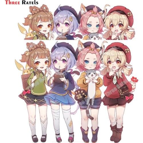 Three Ratels A824 Anime Game Role Klee Qiqi Diona And Yaoyao Genshin Impact For Passat B6 Sticker Waterproof Vinyl Material