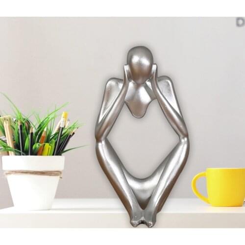Home Artware Solid Color Thinker Shaped Figurine Resin Ornament Decorative Statue for Sitting Room Bedroom