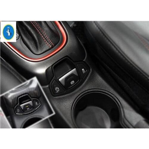 Yimaautotrims Interior Electric Hand Parking Brake Button Cover Trim Fit For Jeep Compass 2017 2018 2019 2020 ABS Carbon Fiber