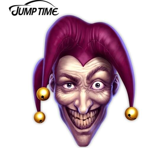 Jump Time 13cm x 10.4cm For Scary Joker Sticker for Laptop Book Fridge Guitar Motorcycle Helmet ToolBox Door PC Boat Protective