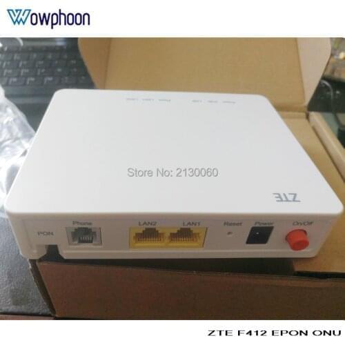 Factory sale free shipping ZTE ZXA10 F412 EPON ONU 1GE+ 1FE+ 1TEL fiber optic equipment epon onu