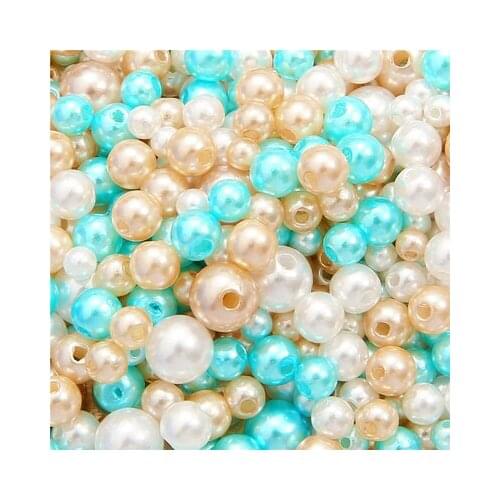 10 gram/Pack Mix Size 4/5/6/8mm With Hole Imitation Pearl Ball Beads Jewelry Womens Ankle Earring Decor Bangle Tassels Dangle