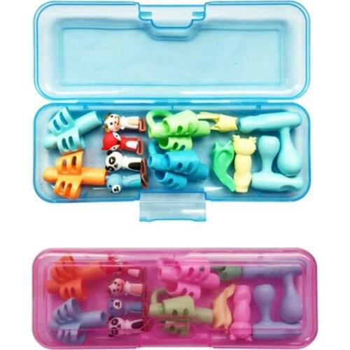 16 Various Silicone Pen Holder Beginner Writing Tools Baby Posture Correction Set Office Gift Stationery with Pen Box Gift Set