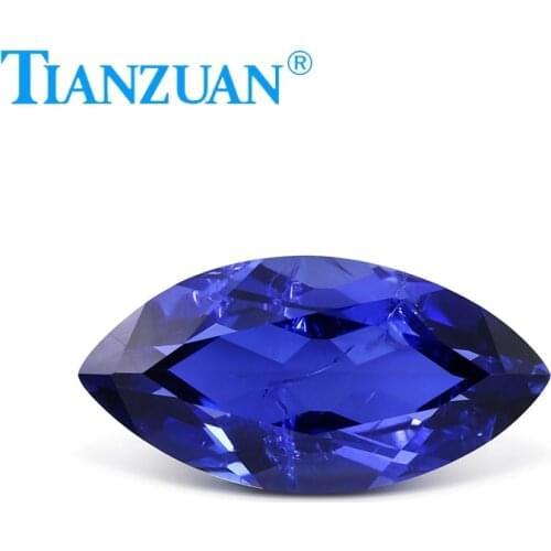 33# light blue color marquise shape natural cut Artificial sapphire corundum stone with cracks and inclusions loose stone