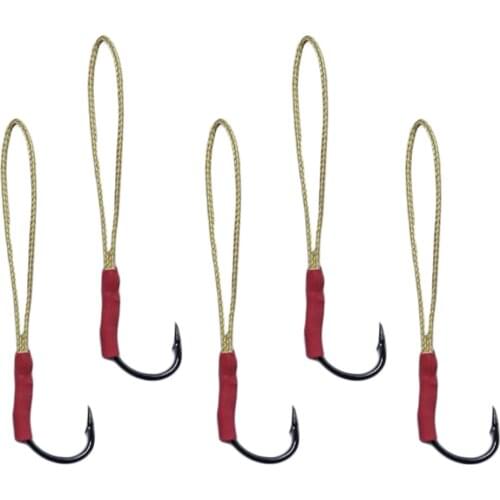 5Pcs Fishing Assist Hooks With PE Line &Braid Assist Cord Butterfly 10-Sizes