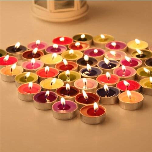 50pcs Small Flickering Tea Light Candles Smokeless Harmlessness Tea light Candles Romantic Candles Wedding Birthday Decoration