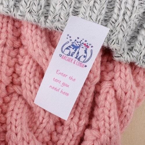 Clothing Garment Tag, sew on custom, machine washable labels, ribbon tag, Personalized Brand, Fold tag (MD1152)