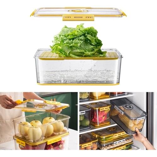 BPA-Free Refrigerator Organizer Bins Storage Box with Lid Thickened Kitchen Fridge Food Containers Pantry Freezer Organization