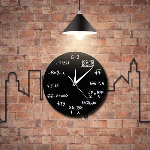 Room Hanging Decorative 3D Wall Clock Pop Quiz Math 3D Wall Watches Saati Art Relojes De Pared Casa For Mathematics Lover