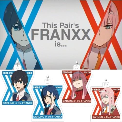 DARLING in the FRANXX ZERO TWO CODE:002 Key Chains Two-sided Keychain Cosplay Acrylic Pendant Keyring Prop