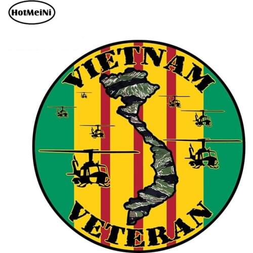 HotMeiNi 13cm x 13cm Vietnam Veteran Sticker Decal Vietnam War US Military Car Truck Window USA Car Stickers Graphics