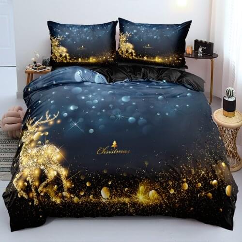 3D Custom Marry Christmas Bedding Sets Comforter/Quilt/Duvet Cover Set King Queen Double 220x240 Size Bedspreads Black Bed Linen