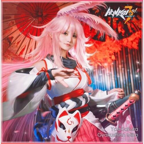 Honkai Impact 3 Yae Sakura Cosplay Gyakushinn Miko Cos Costume