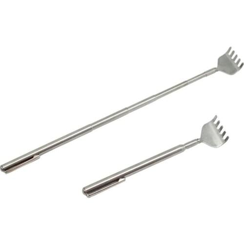 Mini Portable Back Massager Steel Telescopic Adjustable Size Itch Scratcher Pen Clip Massage Tool Heath Care