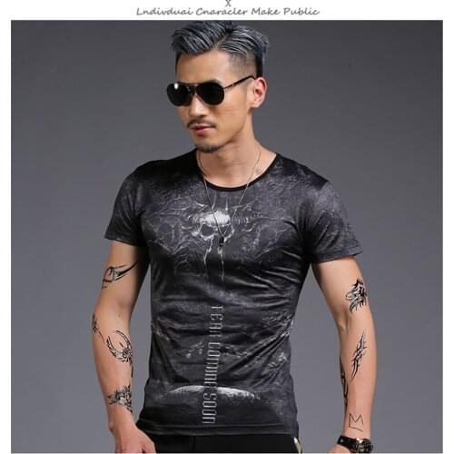 2020 Skull high quality Mens T Shirt Fashion Youth o-neck Short sleeve tees Tshirt Casual Male T-shirt tops male new clothing