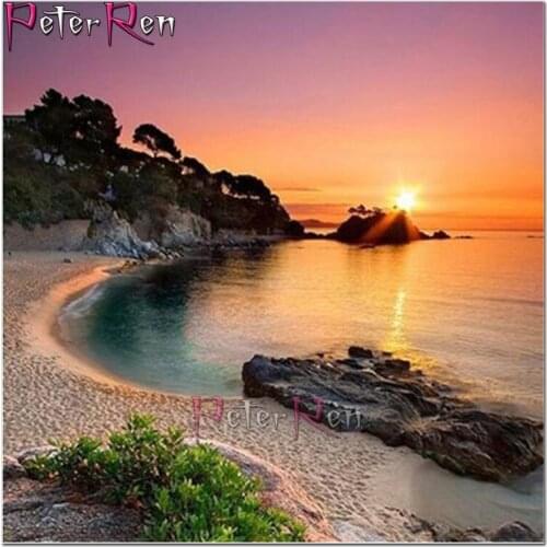 Lake light sunset image Diamond Painting Landscape DIY 5D Full Drill Embroidery mosaic Cross Crystal Stitch Rhinestones Picture