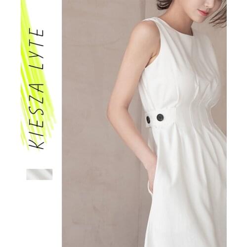 Womens dress party night elegance knee white black button high wait bodycon dresses office lady clothing robe ropa de mujer