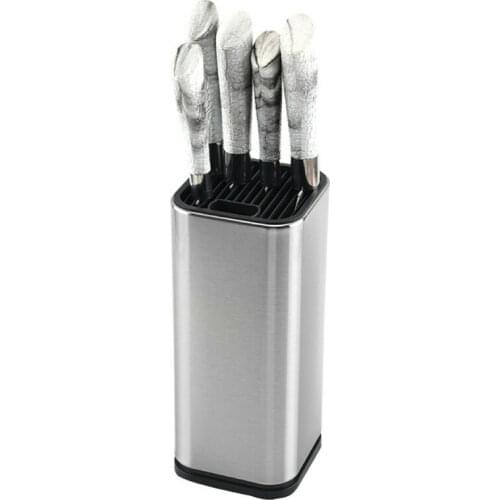 Stainless Steel Kitchen Knife Stand Tool Holder Multifunctional Tool Holder Knife Block Cooktops Tube Shelf Chromophous