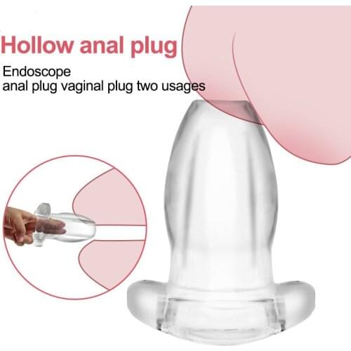 Transparent Anal Expander Hollow Anus Butt Plug Gay Sex Toys Vaginal Dilator Prostate Massager Anal Beads Dilatador Adult Goods