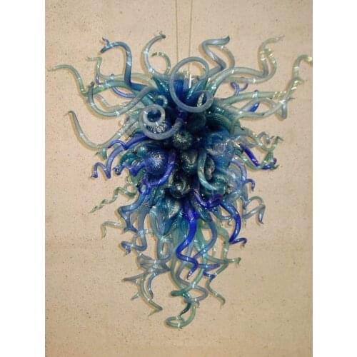 Luxury Lightings Blue Blown Glass LED Chandeliers Modern Art Deco Murano Glass Chandelier light fixture