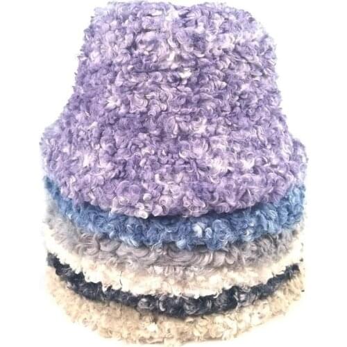 Lamb Faux Fur Fisherman Hat Caps Bucket Hat Winter Warm Teddy Velvet Hats for Women Lady Thicken Bob Panama Outdoor