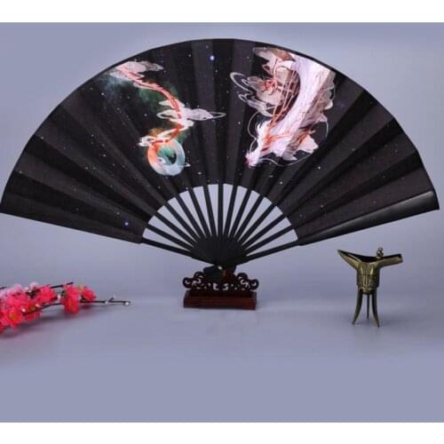 Paper Hand Folding Fan Hanfu Gufeng Female Student Fashion Kunlun Fan Chinese Style Fan Wedding Favors And Gifts Bambuhand