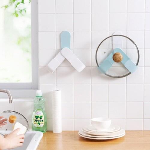 Punch-free rotating pot lid rack cutting board storage rack wall-mounted kitchen storage supplies rack put pot lid rack