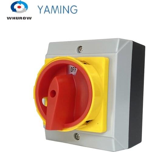 ON-OFF Isolator Switch Locking Fixed Padlock Rotary With Waterproof Enclosure 32A 690V 3Phases 2 Positions YMD11-32D 3P
