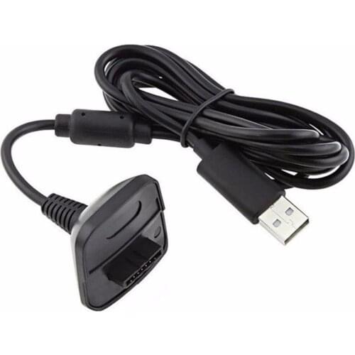 Black White For xbox 360 USB Charger Quick Charging Cable Cord Lead Kit For Microsoft For Xbox 360 Wireless Controller