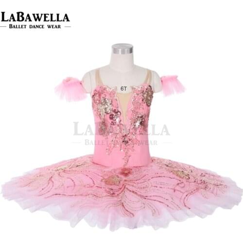 Women Ballet Pancake Costume Platter Ballrina Pink Peach Fairy Princess Nutracker Professional Tutu JY006B