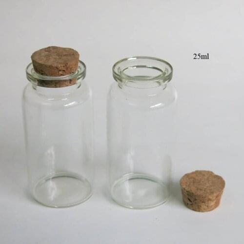 360pcs 25ml Clear Empty Glass Bottle with Cork Wishing Stopper Transparent Bottle Home Party Decoration