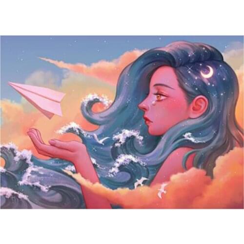 5D DIY Full Round/Square Diamond Painting Cartoon Girl 3D Embroidery Cross Stitch Rhinestone Mosaic Home Decor Art Y1257