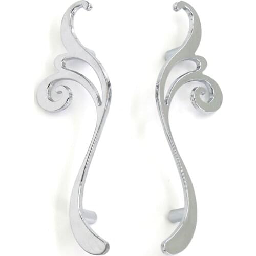 8PCS Bright Chrome Modern Cabinet Handles Zinc Alloy Furniture Door Pulls Drawer Knobs Wardrobe Door Pulls Handle