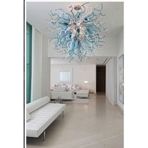 Big Size Modern Flush Fittings Hand Blown Glass Chandelier Free Shipping