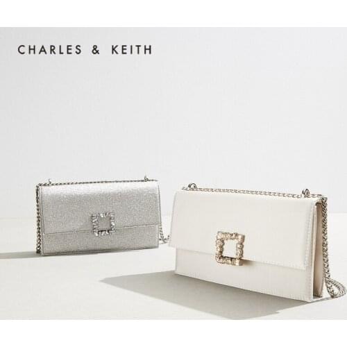 CHARLES&KEITH New Arrival for Autumn 2021 SL2-20781609 Ladies semi-precious stone chain shoulder messenger bag