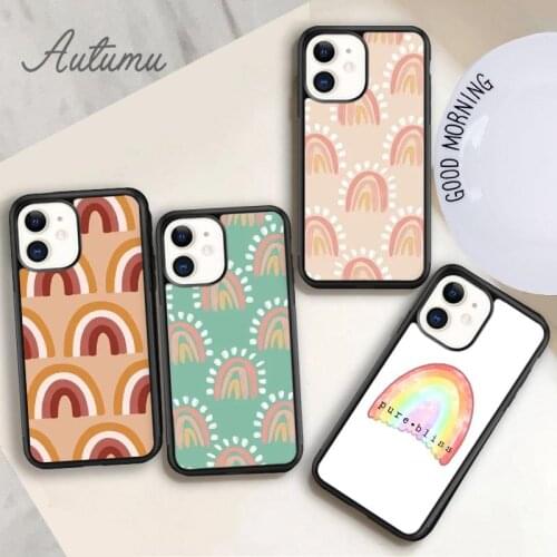 Rainbow Bliss Phone Case for iPhone 11 12 Pro Max mini X XR XS SE 2020 5 6S 7 8 Plus Samsung Galaxy S8 S9 S10 Cover shell