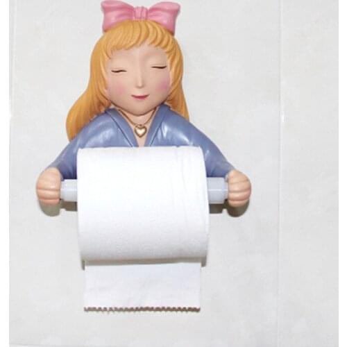 Kitchen Paper Tower Holder Toilet Tissue Holder Roll Paper Tube Free Punch Creative Girl Bathroom Tissue Box -tissue Caniter