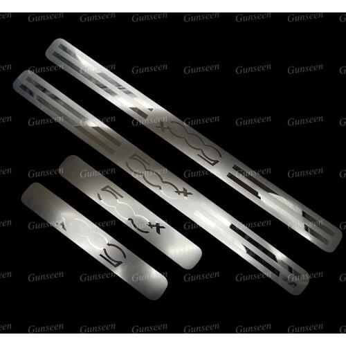 For FIAT 500X Car Accessories Door Sill Scuff Plate Protector Decoration Cover Styling Stainless Steel Threshold Trim Pedal