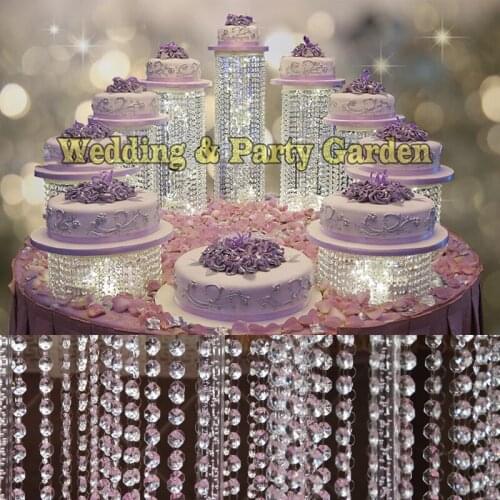 DZ10pcs Wedding Birthday Party Christmas Decor Acrylic Round Deluxe Combination Cake Cupcake Holder Stand Cupcake Display