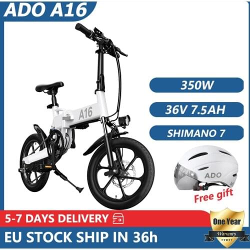 [EU STOCK] ADO A16 Electric Bicycle 350W Electric Bike 16inche Floding Ebike 25km/h Max Speed Men Women City BIke Mountain ebike