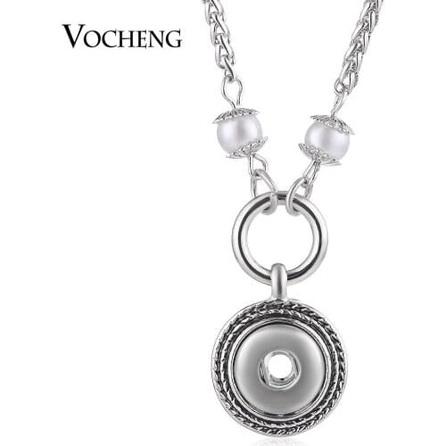 Simulated-pearl Necklace Vocheng Ginger Snap Button Jewelry Petite 12mm Pendant NN-547