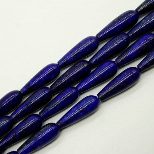 10*30mm Drop Blue Lapis Lazuli Beads Stone Beads For Necklace Necklace Earring Jewelry Making Loose 15" Free Shipping
